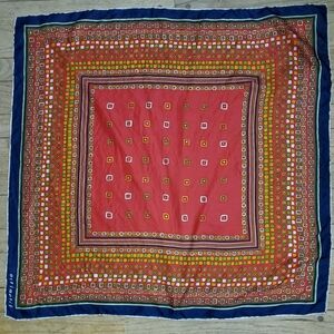Vintage 100% Silk Scarf OSTINELLI Vibrant Color Italy Hand Rolled 30" Square